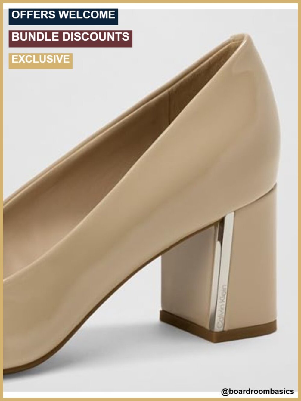 Leather Pump with Embellished Heel Size - Picture 5 of 6